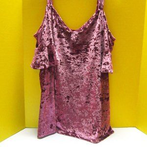 TORRID CRUSHED VELVET COLD SHOULDER V-NECK BLOUSE SIZE 2 WOMEN'S PLUS